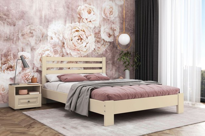 Вероника кровать 160х200 + металлокаркас + комплект ножек (Слоновая кость)