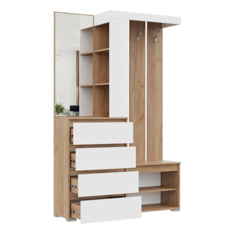 Хелен Прихожая ПР-01 (Крафт золотой/Белый)