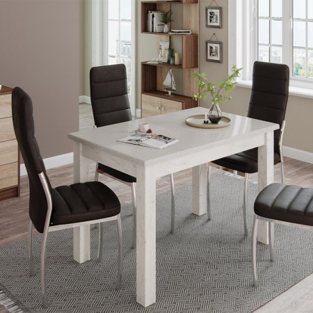 Стол обеденный Бостон-1 (дуб крафт белый/кремовый гранит)