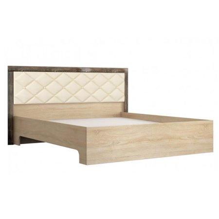 Мадлен кровать 160х200 (Настил ДСП, дуб сонома/МДФ дуб шале мореный)