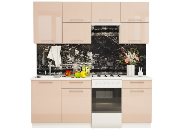 Модульная кухня Олива глянец (Глянец кофе с молоком)