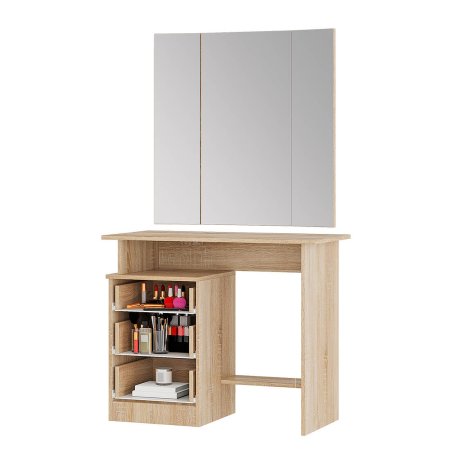 Сакура косметический стол (Сонома/Белый)