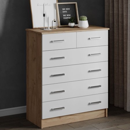 Комод Катрин 5 (Крафт золотой/Белый)