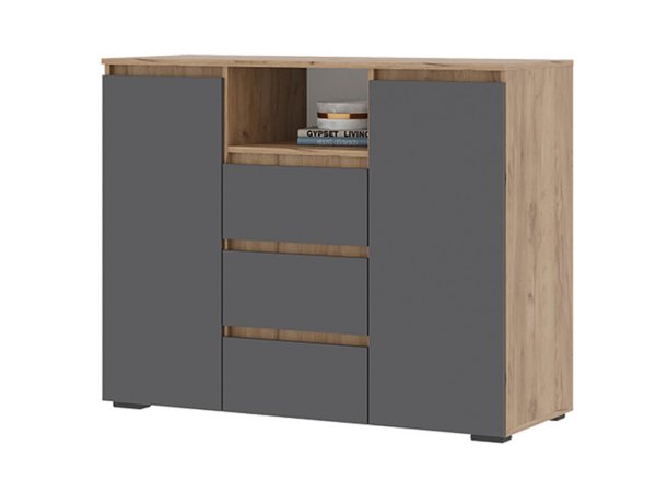 Хелен комод КМ 01 1202 (Дуб крафт золотой/Графит)