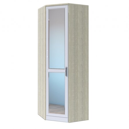 Венеция-1 секция-5 Шкаф угловой с зеркалом (Сонома/Белый)