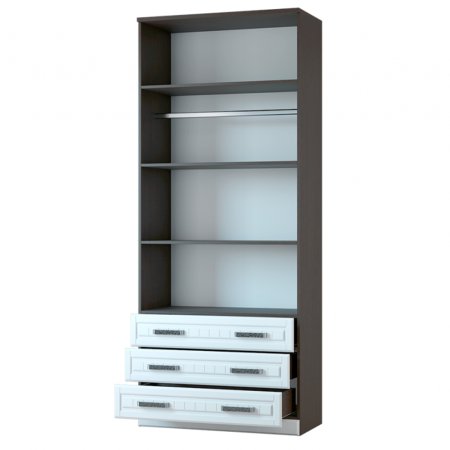 Венеция-1 секция-9 Шкаф 2 ств. с ящиками (Венге/Белый)