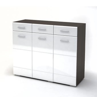 Вегас комод 3 ящика снято с производства (Венге/Белый глянец)