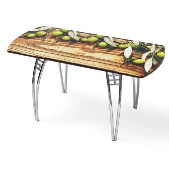 Стол "Оливковая ветвь 2" раздвижной с фотопечатью (1500*700/400) стекло 4мм+лдсп 22мм кромка-венге