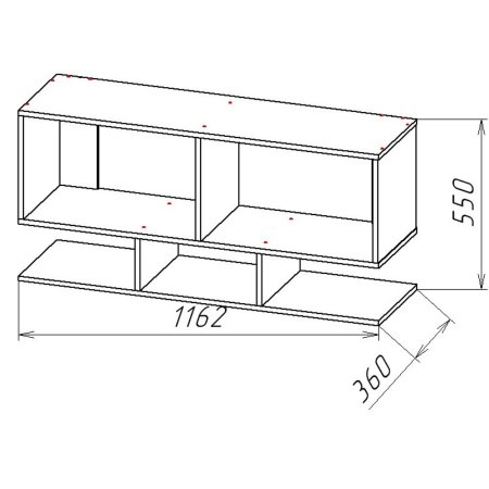 Геометрия-11 полка навесная ЦРК.ГМТ.11 (Делано светлый/белый)
