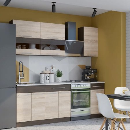 Кухня Маша-2 ЛДСП 1,6м (венге/дуб сонома)