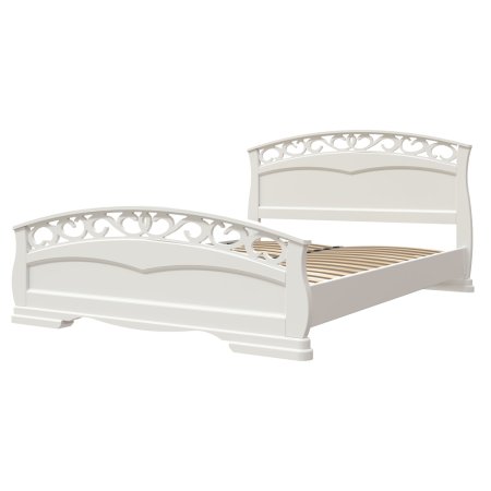 Грация 1 кровать 90х200 + металлокаркас + ножки (Белый античный)