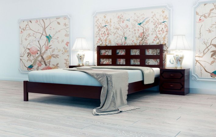 Вероника-4 кровать 120х200 + металлокаркас + комплект ножек (Орех темный)