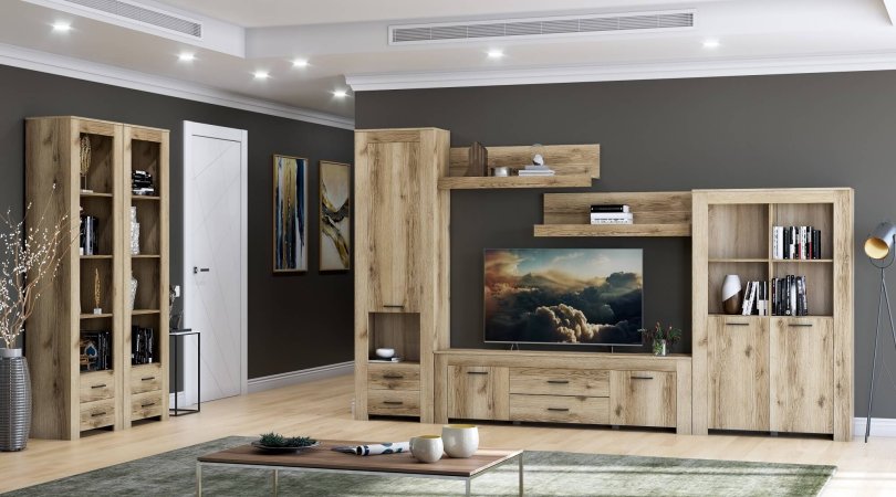 Квадро-32 тумба ТВ ЦРК.КВД.32 (Дуб делано светлый)