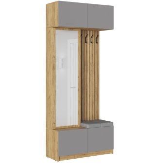 Бостон прихожая ЦС (Дуб крафт золотой/Шифер серый)