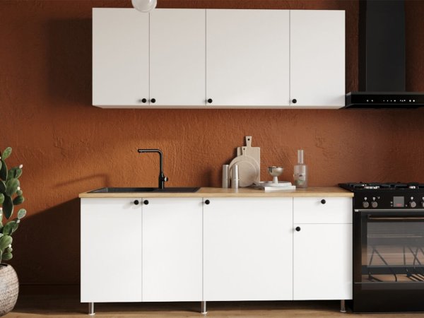 Кухня Ника 1,8м Белый (дуб классический) со столешницей