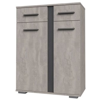 Астрид прихожая тумба 2 двери,2 ящика (Бетонный камень/ Металл Бруклин)