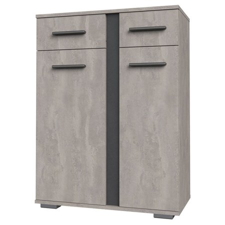 Астрид прихожая тумба 2 двери,2 ящика (Бетонный камень/ Металл Бруклин)