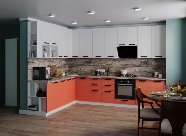 Модульная кухня Осло (Карбон манго)