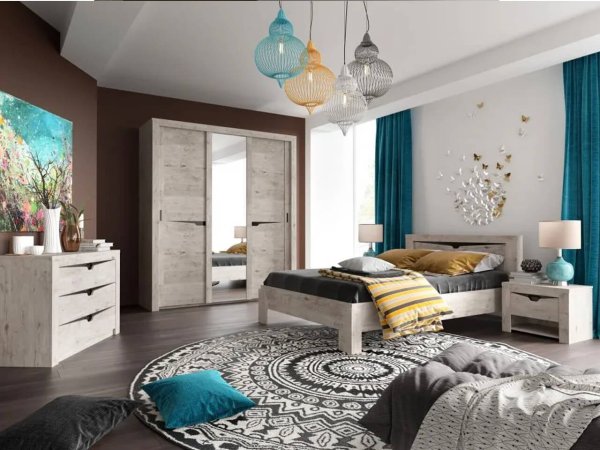 Соренто спальня шкаф-купе 3 дверный-снято с производства (Дуб Бонифаций)