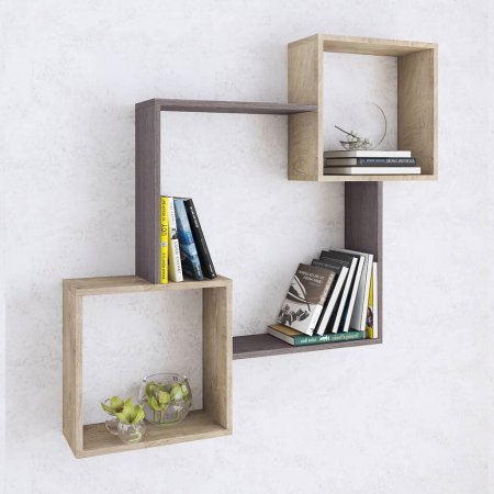 Полка навесная ПН-2 (дуб эндгрейн/анкор темный)