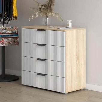 Норд комод КМ03-800 (дуб сонома/Норд Line софт пломбир)