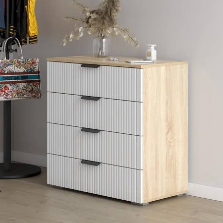 Норд комод КМ03-800 (дуб сонома/Норд Line софт пломбир)