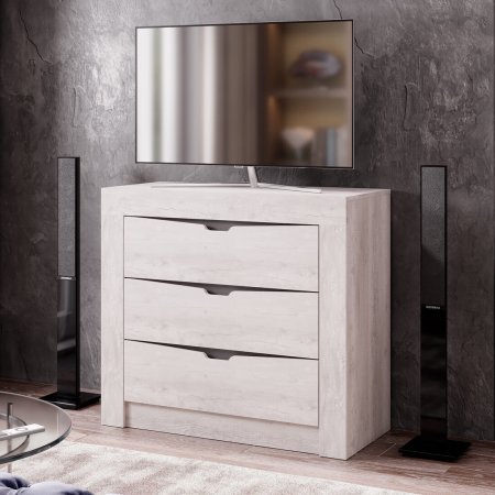 Леонардо комод КМ-13 (Бетон пайн светлый/графит)