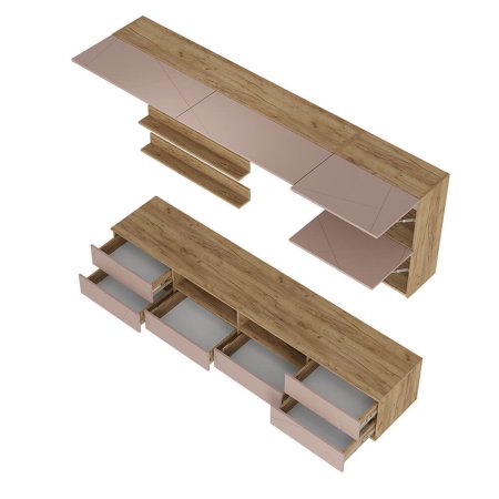 Гостиная Камелия ГС-01 (Крафт/Шарли пинк)