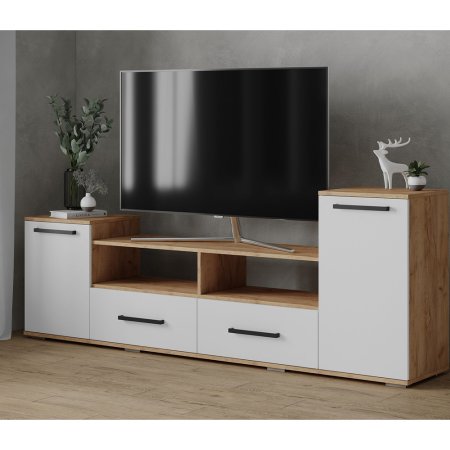 Тумба ТВ Парус 2 в гостиную (Крафт золотой/Белый)