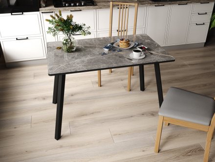 Стол обеденный Лофт 70х110 см (Мрамор серый)