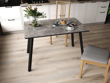 Стол обеденный Лофт 80х120 см (Мрамор серый)