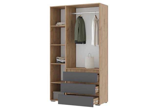 Хелен шкаф ШК 06 3 ств (Дуб крафт золотой/Графит)