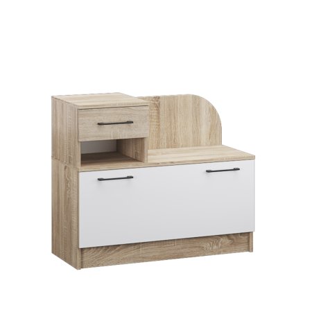 Денвер тумба под обувь (дуб сонома/Белый)