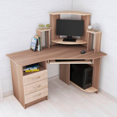 Компьютерный стол Грета 7 (Шимо темный/Сонома)