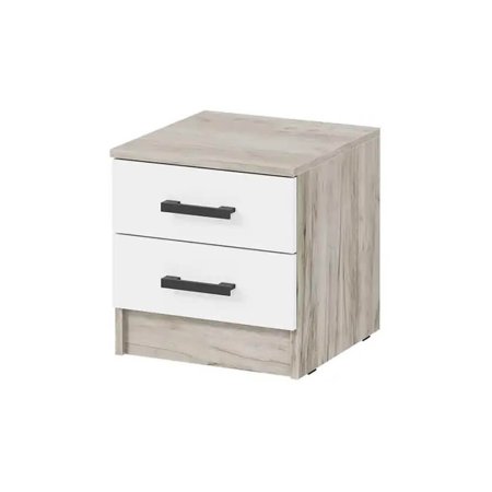 Ронда тумба прикроватная ТБ (Дуб крафт серый/белый)
