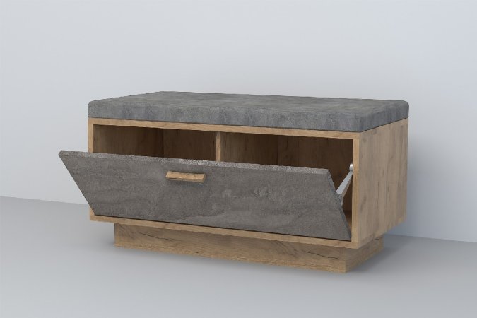 Эго Обувница Об-1 подиум (Дуб Крафт Золотой/Камень Темный)