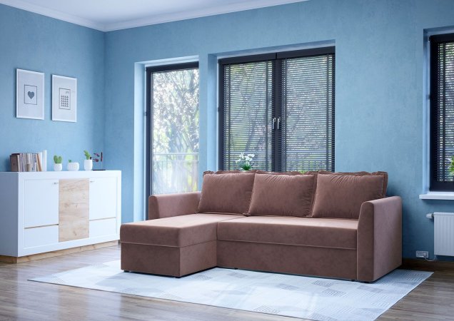 Диван угловой Сидней (Дымчато-розовый)
