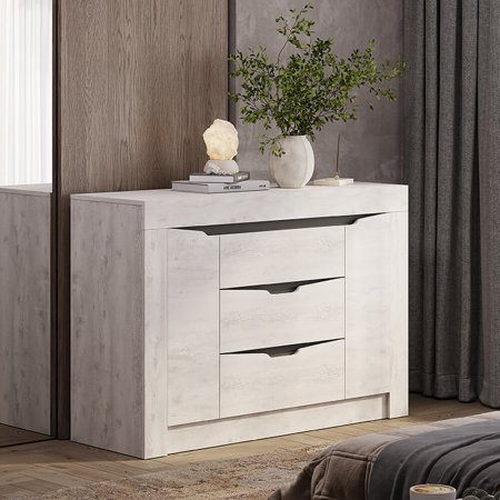 Леонардо комод КМ-12 (Бетон пайн светлый/графит)