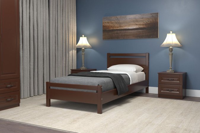 Вероника-1 кровать 90х200 + металлокаркас + комплект ножек (Орех)