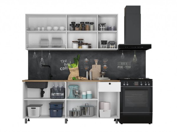 Кухня Ника 1,8м Белый (дуб классический) со столешницей