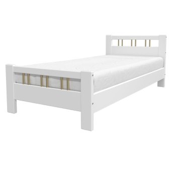 Вероника-3 кровать 90х200 + металлокаркас + комплект ножек (Белый античный)