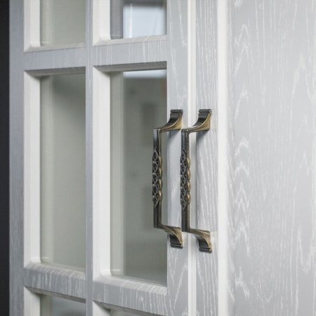 Ливерпуль Шкаф - витрина (Белый / ясень ваниль)