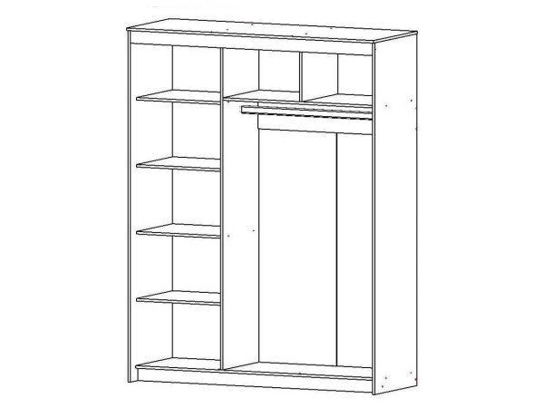 Диего-1 шкаф-купе 3 ств (Делано светлый/графит)