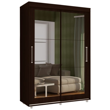 Комфорт-12 шкаф-купе Прайм Прямоугольные зеркала (Венге, 150)