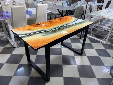 Стол SAEN №5 прямая вставка 1100х700 (фотопечать Т 12/черный муар)