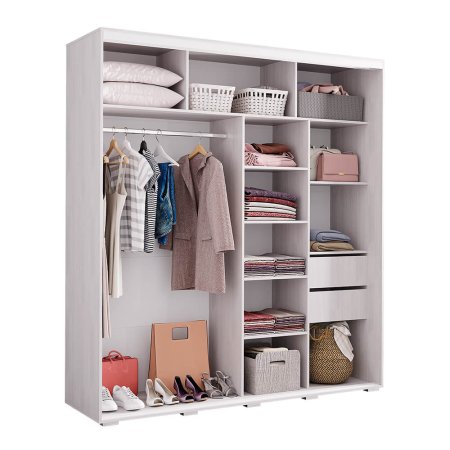 Шкаф-купе Крафт 6 (ясень белый)