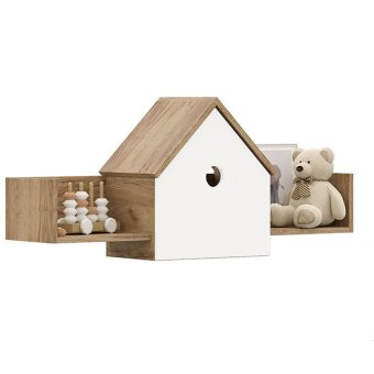 Колибри Полка декоративная детская  (крафт золотой/ белый софт)