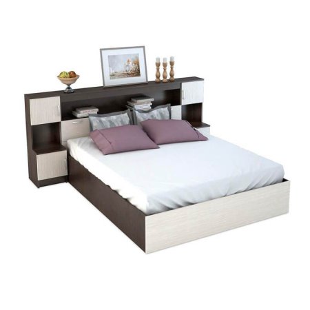 Басса кровать КР 552 160х200 с прикроватным блоком (Венге/Белфорд)