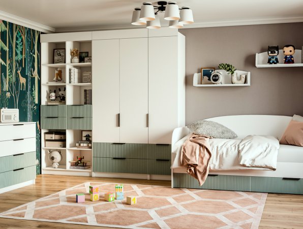 Лавис Диван-кровать ДКД 2000.1 (белый / белый софт) (Серый эмалит)