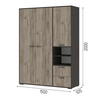 Трёхстворчатые распашные шкафы